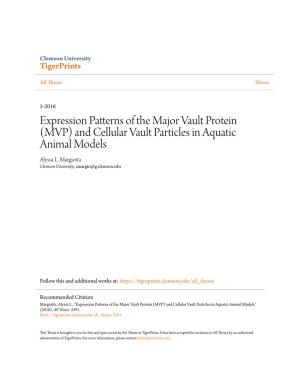 Expression Patterns of the Major Vault Protein (MVP) and Cellular Vault Particles in Aquatic Animal Models Alyssa L