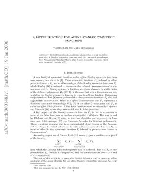Arxiv:Math/0601483V1 [Math.CO] 19 Jan 2006 Rmwihtelsoxshuznegrte a Ededuced