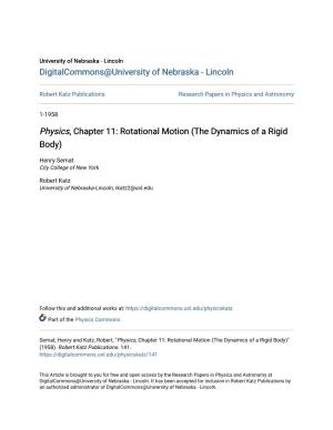 Rotational Motion (The Dynamics of a Rigid Body)