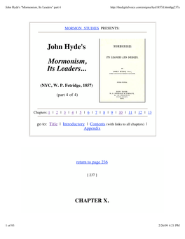 John Hyde's "Mormonism, Its Leaders" Part 4