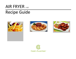 AIR FRYER 2.4QT Recipe Guide
