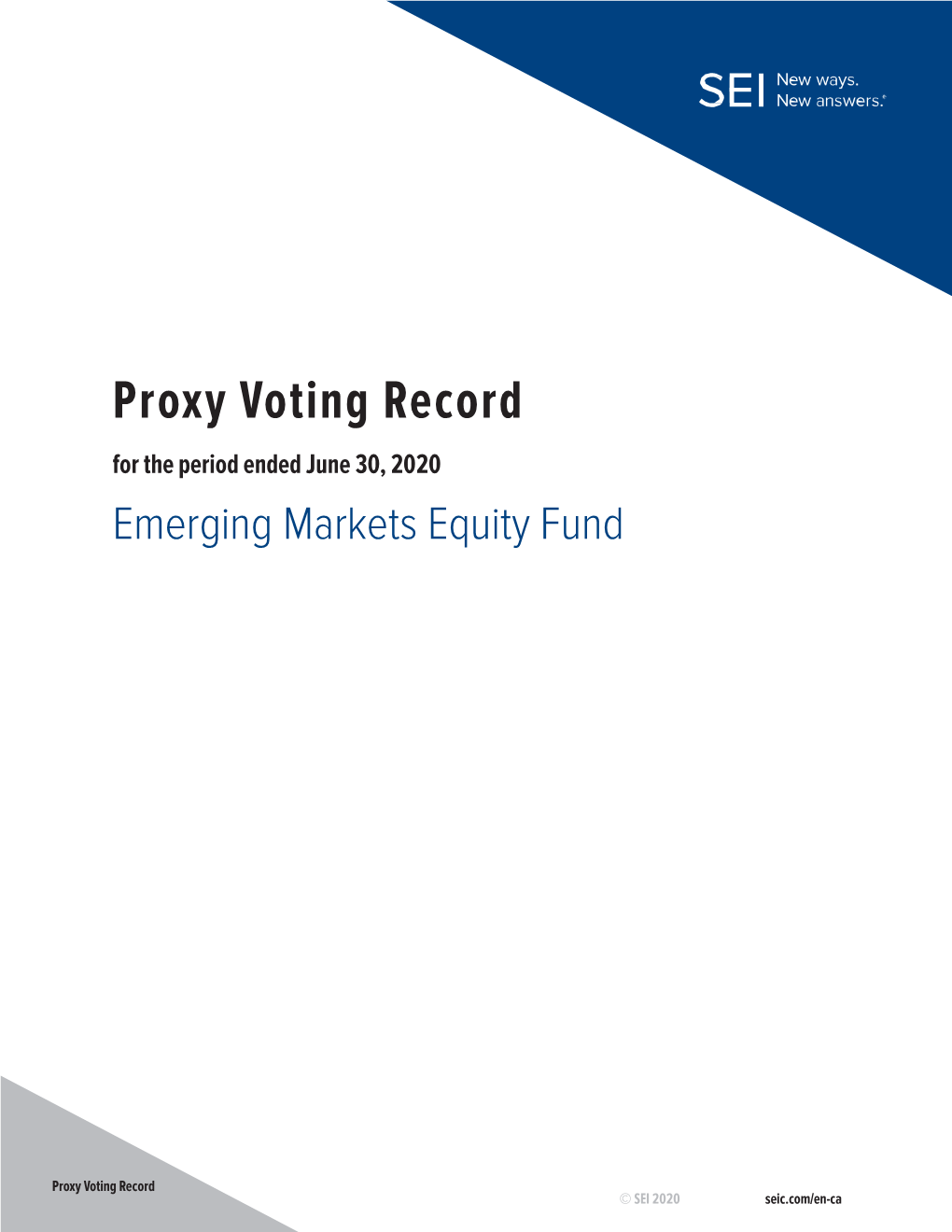 Emerging Markets Equity Fund