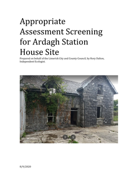 Appropriate Assessment Screening for Ardagh Station House Site