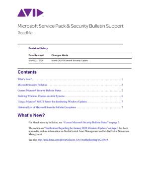 Microsoft Service Pack & Security Bulletin Support