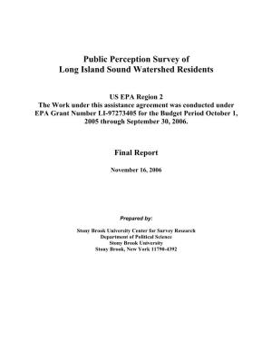 Public Perception Survey of Long Island Sound Watershed Residents