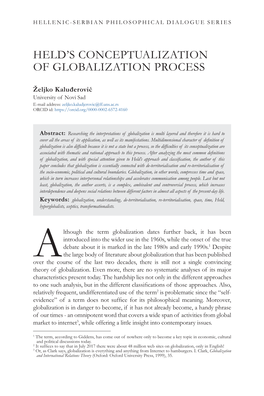 Held's Conceptualization of Globalization Process