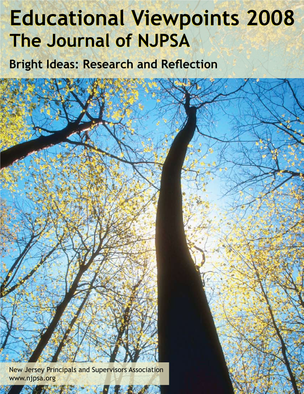 Educational Viewpoints 2008 the Journal of NJPSA Bright Ideas: Research and Reflection