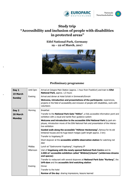 Study Trip “Accessibility and Inclusion of People with Disabilities in Protected Areas”