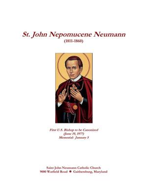 St. John Nepomucene Neumann (1811-1860)