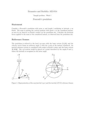 Dynamics and Stability AE3-914 Foucault's Pendulum Statement