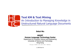 Text KM & Text Mining