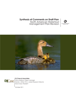 Synthesis of Comments on Draft Plan North American Waterfowl Management Plan Revision