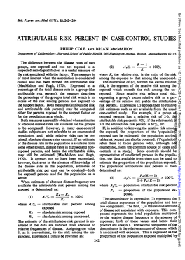 Attributable Risk Percent in Case-Control Studies