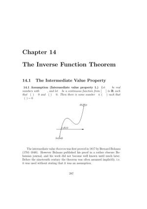 Chapter 14 the Inverse Function Theorem