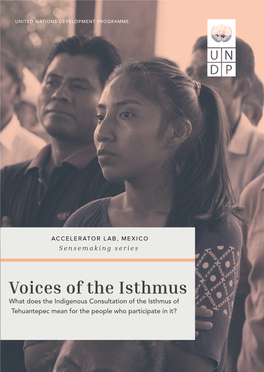 Voices of the Isthmus What Does the Indigenous Consultation of the Isthmus of Tehuantepec Mean for the People Who Participate in It?