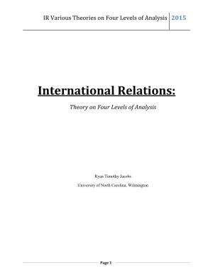 International Relations Theories on Four Levels of Analysis