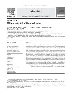 Military Potential of Biological Toxins