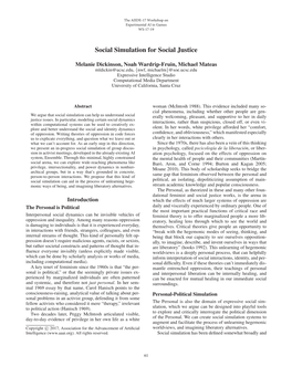 Social Simulation for Social Justice