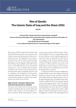 Neo Al Qaeda: the Islamic State of Iraq and the Sham (ISIS)