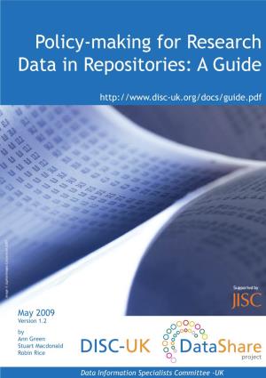 Policy-Making for Research Data in Repositories: a Guide
