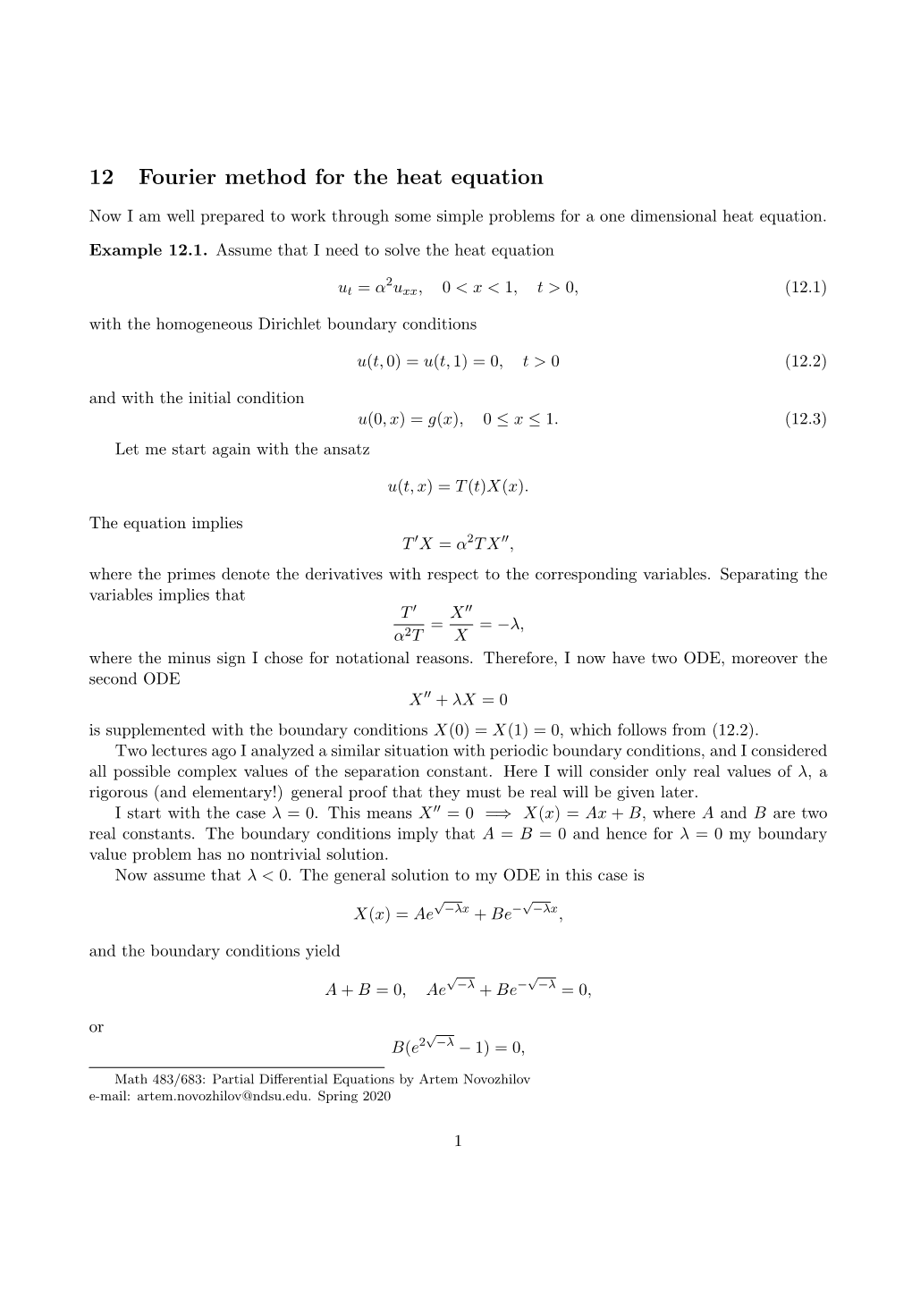 12 Fourier Method for the Heat Equation - DocsLib