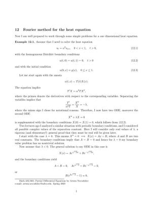 12 Fourier Method for the Heat Equation