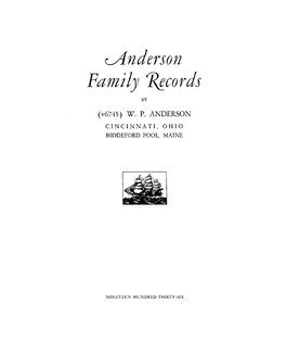 Anderson Family 'Rf Cords