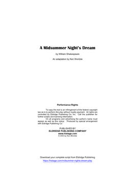 A Midsummer Night's Dream