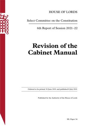 Revision of the Cabinet Manual