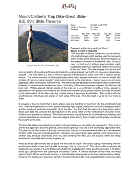 Mount Colden's Trap Dike-Great Slide- S.E. 90'S Slide Traverse