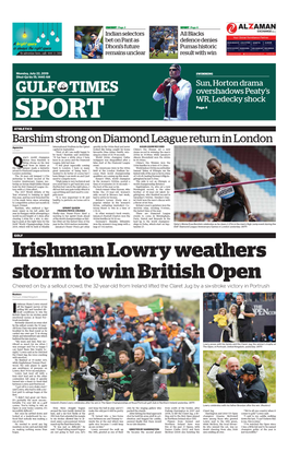 Irishman Lowry Weathers Storm to Win British Open