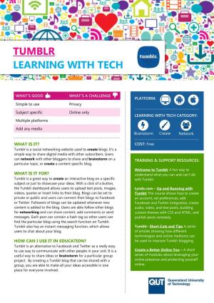 Tumblr Learning with Tech