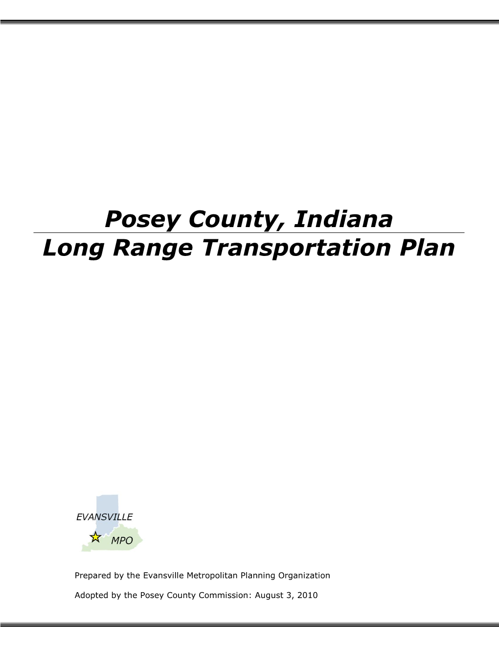 Posey County, Indiana Long Range Transportation Plan