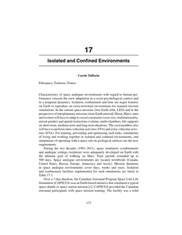 Isolated and Confined Environments