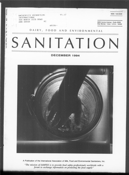 Dairy, Food and Environmental Sanitation 1994-12: Vol 14 Iss 12