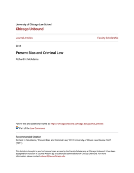 Present Bias and Criminal Law