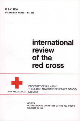 International Review of the Red Cross, May 1976, Sixteenth Year