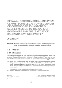 1Of Naval Courts Martial and Prize Claims: Some Legal