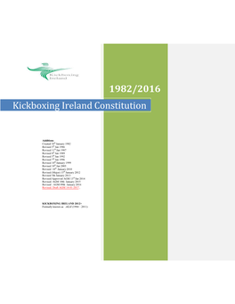 1982/2016 Kickboxing Ireland Constitution