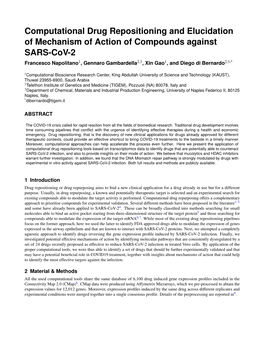 Computational Drug Repositioning and Elucidation of Mechanism Of