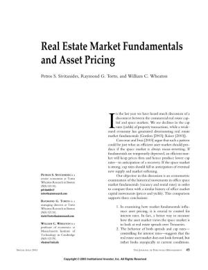 Real Estate Market Fundamentals and Asset Pricing