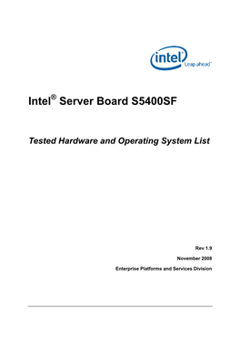 Intel Server Board S5400SF