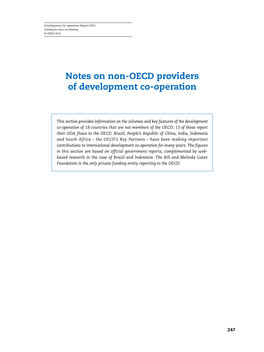 Notes on Non-OECD Providers of Development Co-Operation
