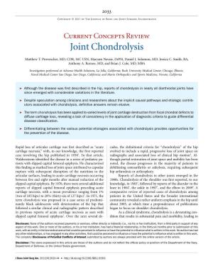 Joint Chondrolysis