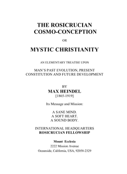 Rosicrucian Cosmo-Conception
