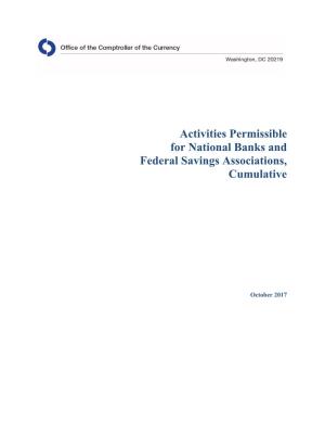 Activities Permissible for a National Bank, Cumulative, 2011 Annual