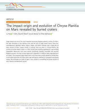 The Impact Origin and Evolution of Chryse Planitia on Mars Revealed by Buried Craters