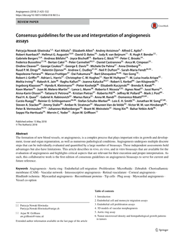 Consensus Guidelines for the Use and Interpretation of Angiogenesis Assays