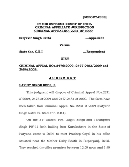 In the Supreme Court of India Criminal Appellate Jurisdiction Criminal Appeal No