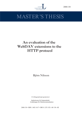 An Evaluation of the Webdav Extensions to the HTTP Protocol